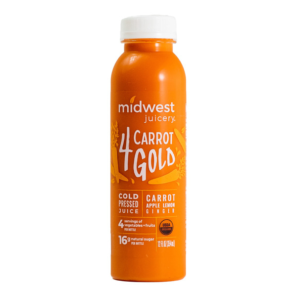 Juice & Nectars Midwest Juicery Cold-Pressed Juice, 4 Carrot Gold hero