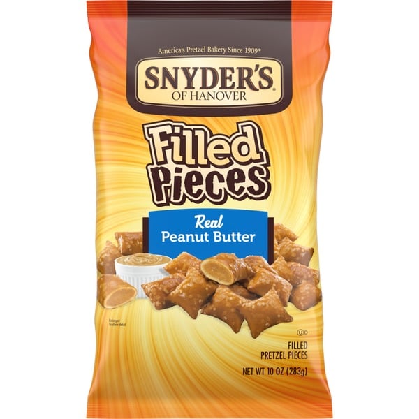 Chips & Pretzels Snyder's of Hanover Peanut Butter Filled Pretzel Pieces hero