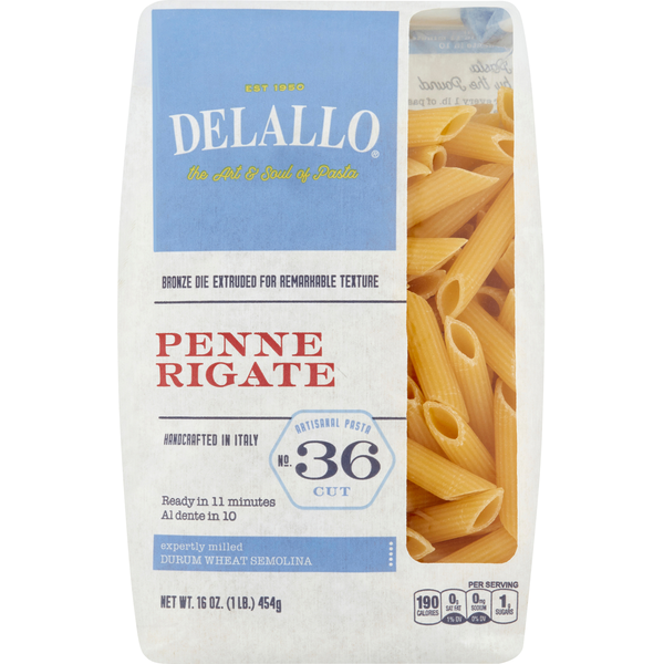 Dry Pasta DeLallo Penne Rigate, No.36 Cut hero