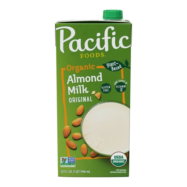 Soy & Lactose-Free Pacific Foods Organic Original Almond Non Dairy Beverage hero