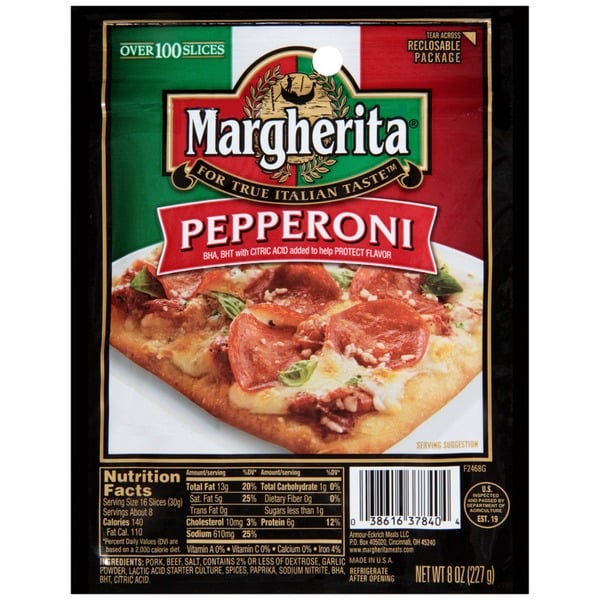 Specialty Packaged Deli Meats Margherita Pepperoni, Sliced hero