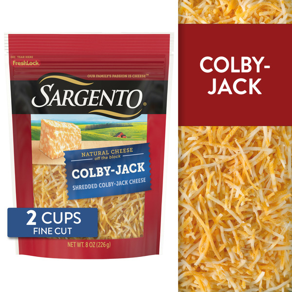 Packaged Cheese Sargento Shredded Colby-Jack Natural Cheese, Fine Cut hero