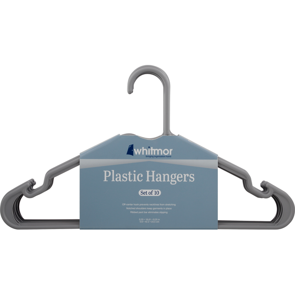 Whitmor Hangers, Plastic, Gray hero