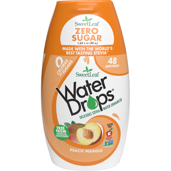 Water, Seltzer & Sparkling Water SweetLeaf Water Enhancer, Delicious Stevia, Zero Sugar, Peach Mango hero