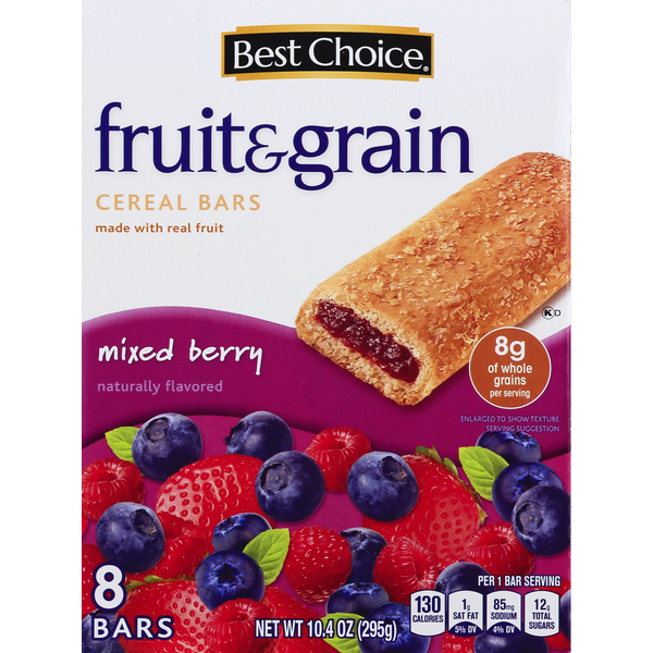 Energy & Granola Bars Best Choice Cereal Bars, Fruit & Grain, Mixed Berry hero