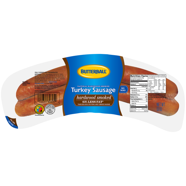 Hot Dogs, Bacon & Sausage Butterball Natural Hardwood Smoked Turkey Sausage hero