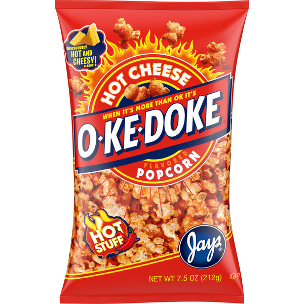 Popcorn & Jerky O-Ke-Doke Hot Stuff Cheese Flavored Popcorn hero