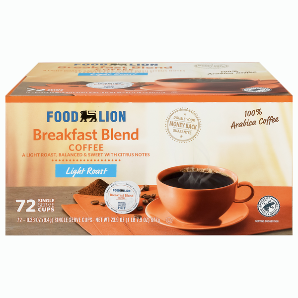 Coffee Food Lion Breakfast Blend Coffee Single Serve Cups hero