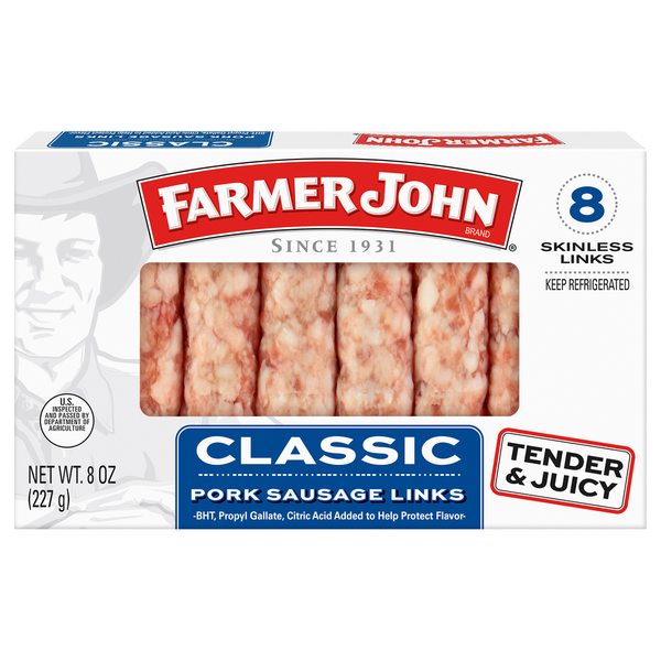 Hot Dogs, Bacon & Sausage Farmer John Classic Pork Links hero