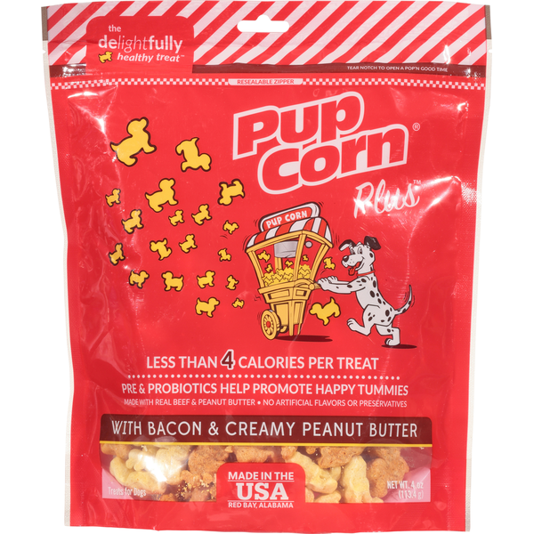 Dog Food & Care Pup Corn Treats for Dogs, with Bacon & Creamy Peanut Butter hero