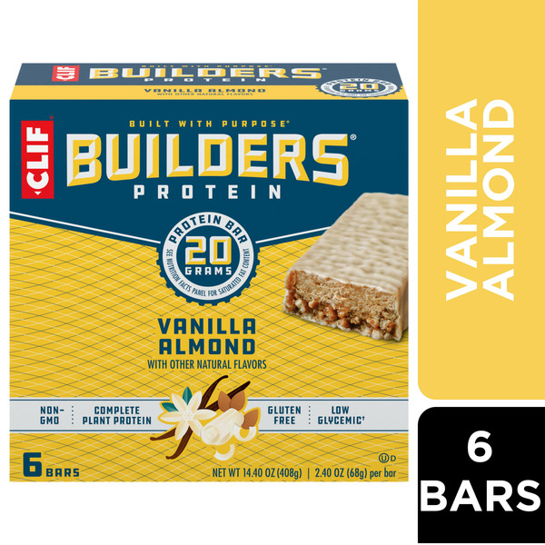 Energy & Granola Bars Builders Vanilla Almond Flavor Plant Based Protein Bars hero