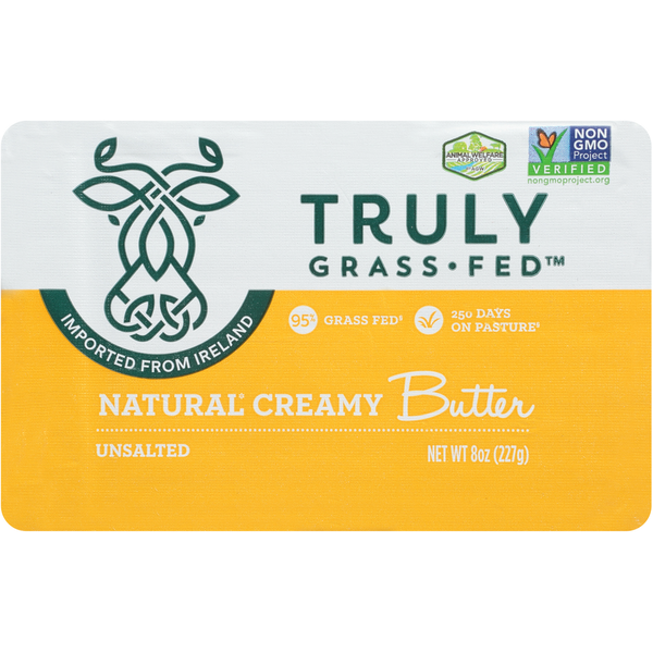 Truly Grass Fed Butter, Unsalted, Natural Creamy hero