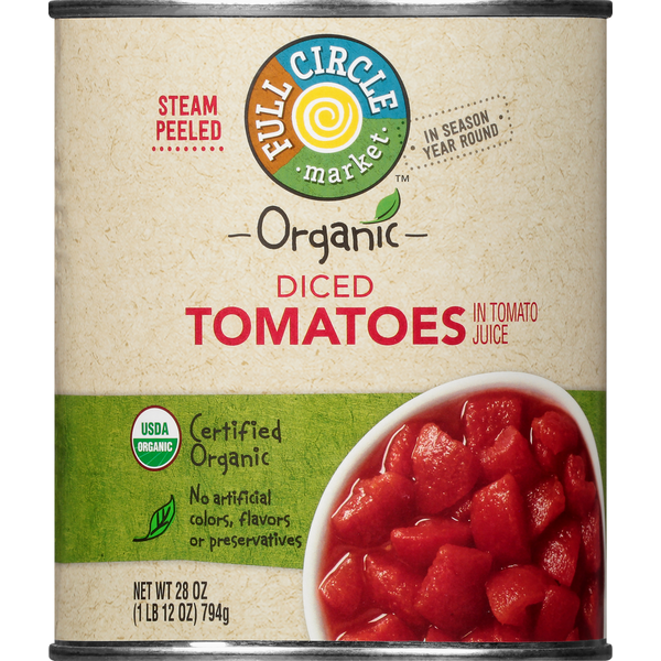 Canned & Jarred Vegetables Full Circle Tomatoes in Tomato Juice, Diced hero