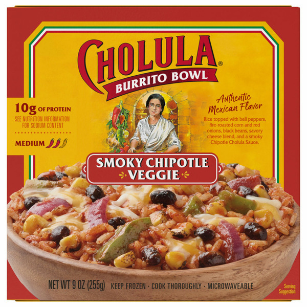 Frozen Meals Cholula® Smoky Chipotle Veggie Frozen Burrito Bowl hero