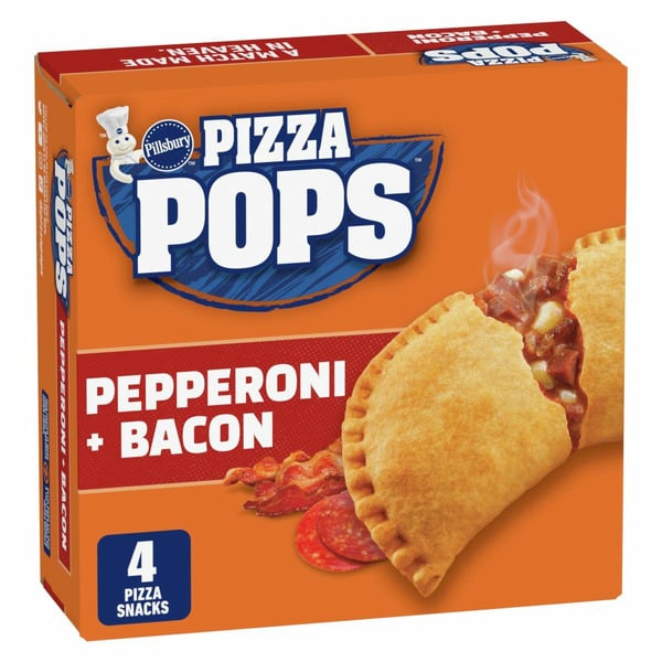 Frozen Appetizers & Sides Pillsbury Pizza Pops Pizza Pops, Pepperoni + Bacon, Frozen Pizza Snacks hero