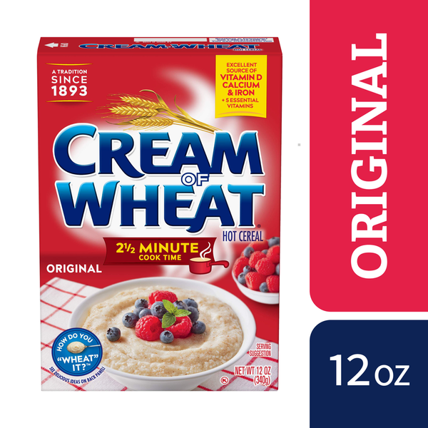 Hot Cereal & Pancake Mixes Cream of Wheat Original Hot Cereal, Kosher, 12 OZ Box, 2.5 Min hero