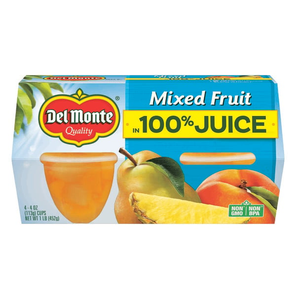 Fruit & Vegetable Snacks Del Monte Mixed Fruit in 100% Juice Plastic Fruit Cup Snacks hero