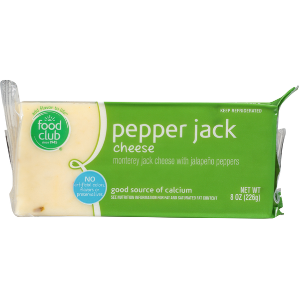 Packaged Cheese Food Club Cheese, Pepper Jack hero