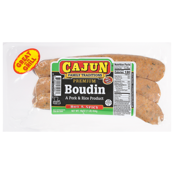 Hot Dogs, Bacon & Sausage Cajun Boudin, Hot & Spicy, Premium hero