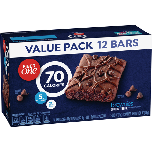 Breakfast Bars & Pastries Fiber One 70 Calorie Chocolate Fudge Brownies Value Pack hero