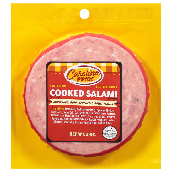 Packaged Meat Carolina Pride Salami, Cooked hero