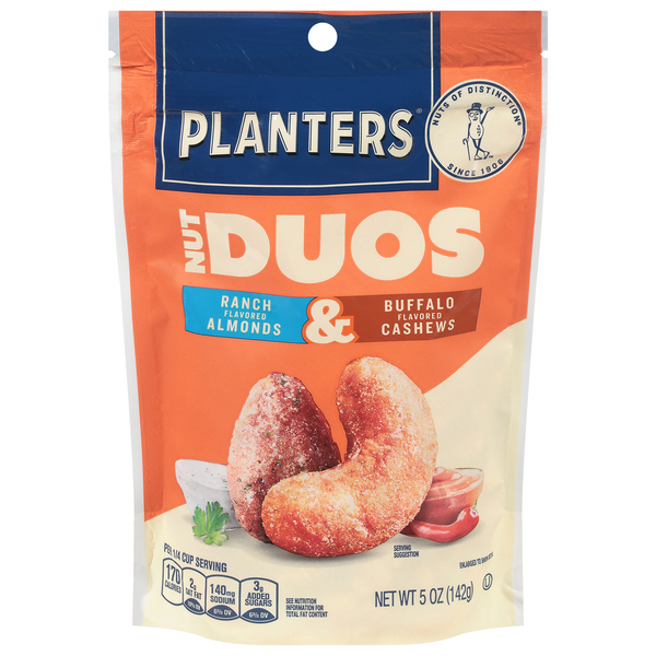 Planters Almonds & Cashews, Ranch/Buffalo Flavored hero