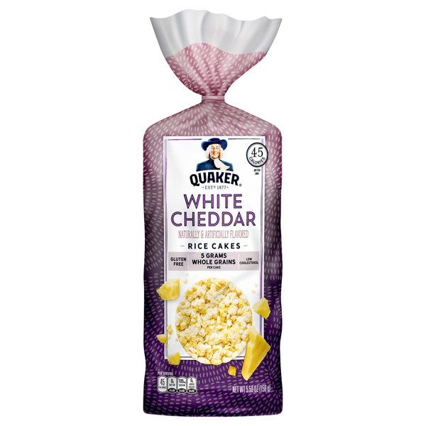 Crackers Quaker Rice Cakes, White Cheddar hero