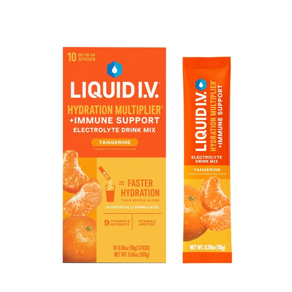 Energy & Sports Drinks Liquid I.V. Hydration Multiplier + Immune Support, Tangerine hero