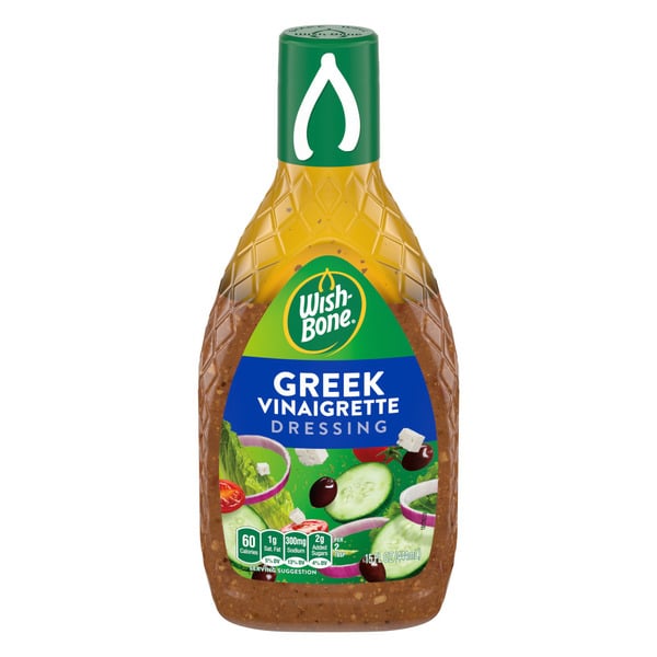 Salad Dressing & Toppings Wish-Bone Greek Vinaigrette Salad Dressing hero