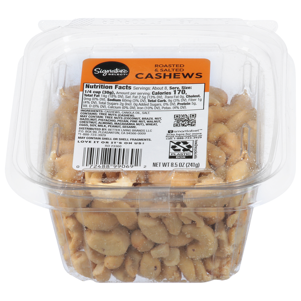 Packaged Vegetables & Fruits Signature SELECT Cashews, Roasted & Salted hero