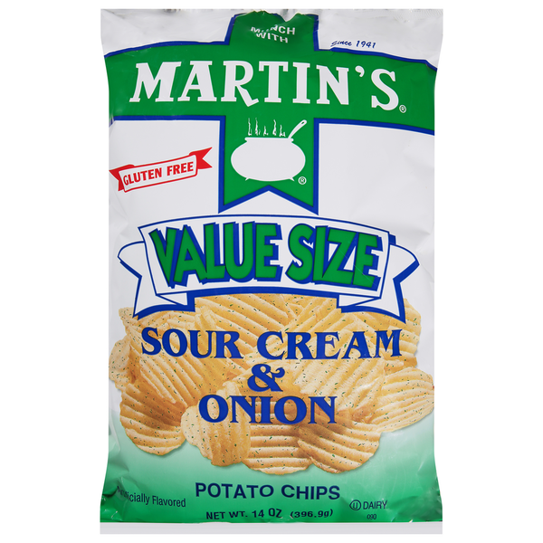 Chips & Pretzels Martin's Potato Chips, Sour Cream & Onion, Value Size hero