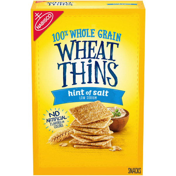 Crackers Wheat Thins Hint Of Salt Low Sodium Whole Grain Wheat Crackers hero