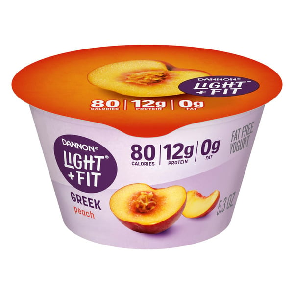 Yogurt Dannon Light + Fit Peach Greek Nonfat Yogurt Cup hero