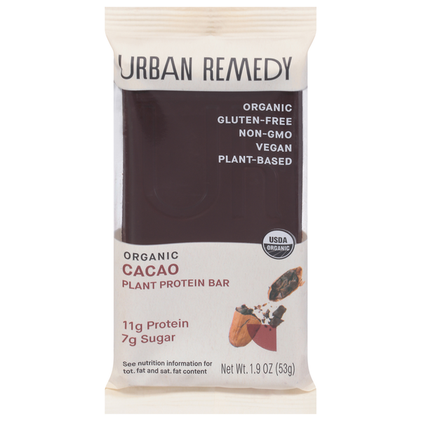 Energy & Granola Bars Urban Remedy Plant Protein Bar, Organic, Cacao hero