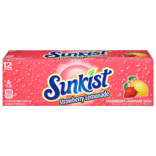 Soft Drinks Sunkist Strawberry Lemonade Soda hero