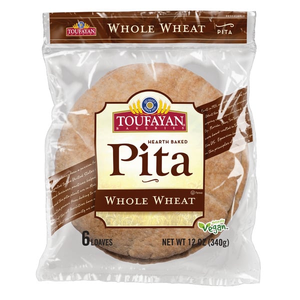 Tortillas & Flat Bread Toufayan Bakeries Whole Wheat, Pita Bread hero