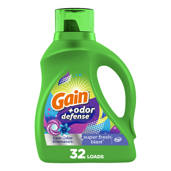 Laundry Gain Odor Defense Liquid Laundry Detergent Super Fresh Blast hero