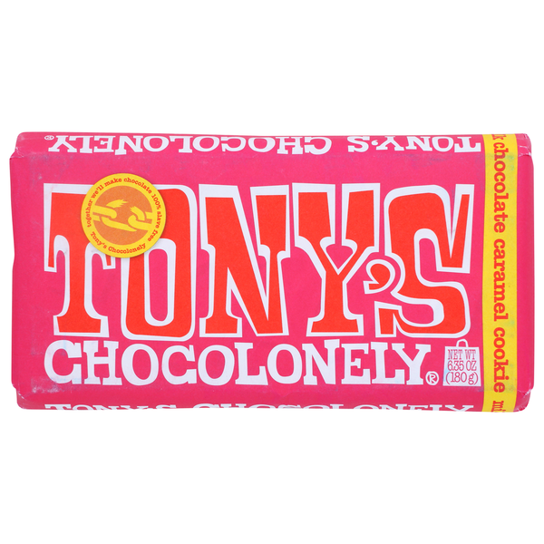 Tony's Chocolonely Milk Chocolate Caramel Cookie Bar hero