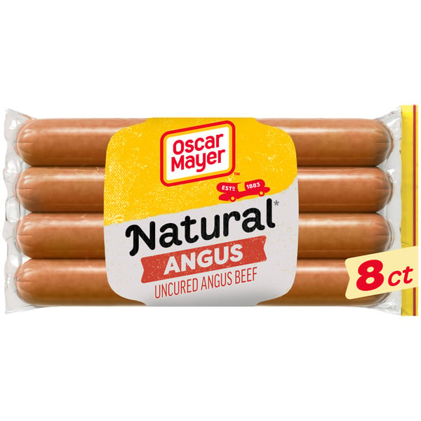 Hot Dogs, Bacon & Sausage Oscar Mayer Natural Selects Bun-Length Angus Beef Uncured Beef Franks Hot Dogs hero