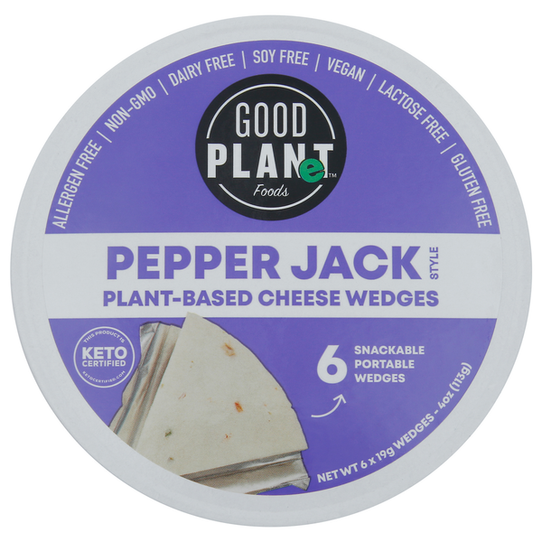 Soy & Lactose-Free GOOD PLANeT Foods Cheese Wedges, Plant-Based, Pepper Jack Style hero