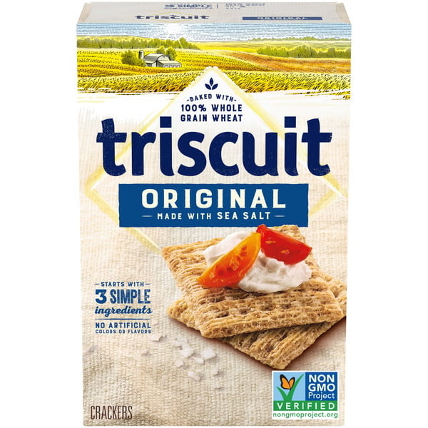 Crackers Triscuit Original Whole Grain Wheat Crackers, Vegan Crackers hero