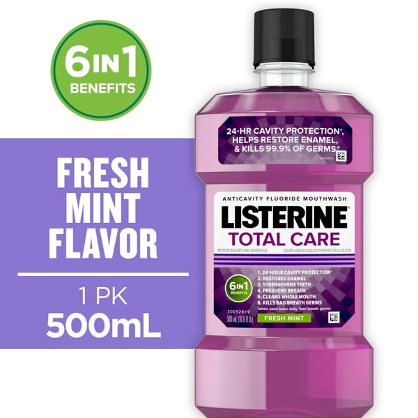 Oral Hygiene Listerine Total Care Anticavity Fluoride Mouthwash, Fresh Mint hero