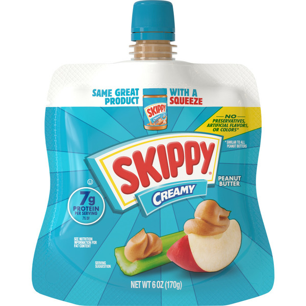 Spreads SKIPPY Peanut Butter Squeeze Pack Creamy hero