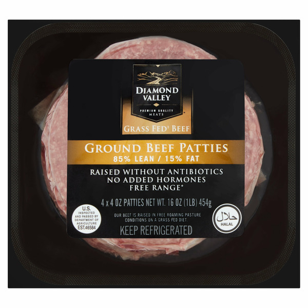 Meat Counter Diamond Valley 85% Lean / 15% Fat Ground Beef Patties hero