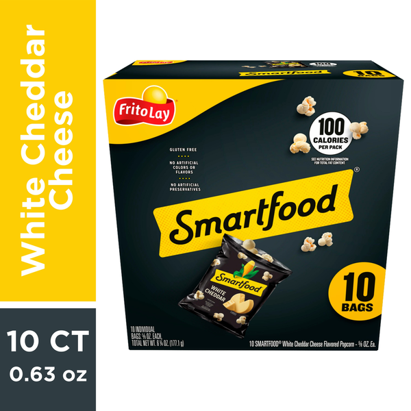 Popcorn & Jerky Smartfood Popcorn, White Cheddar Cheese Flavored hero