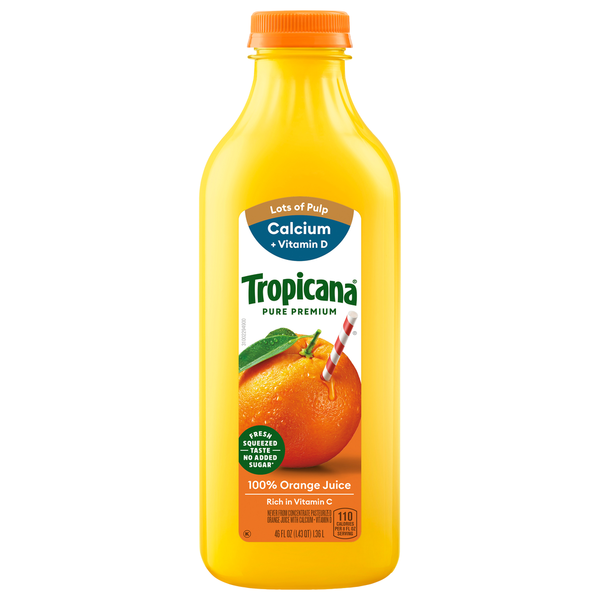 Juice & Nectars Tropicana 100% Orange Juice, Lots of Pulp hero