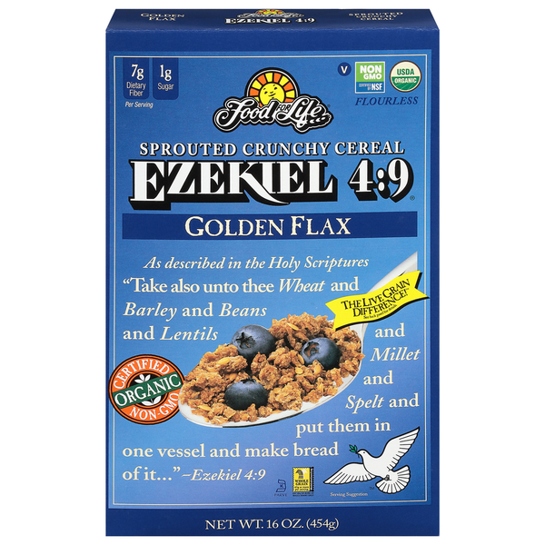 Cereal Food for Life Cereal, Sprouted Crunchy, Flourless, Golden Flax hero