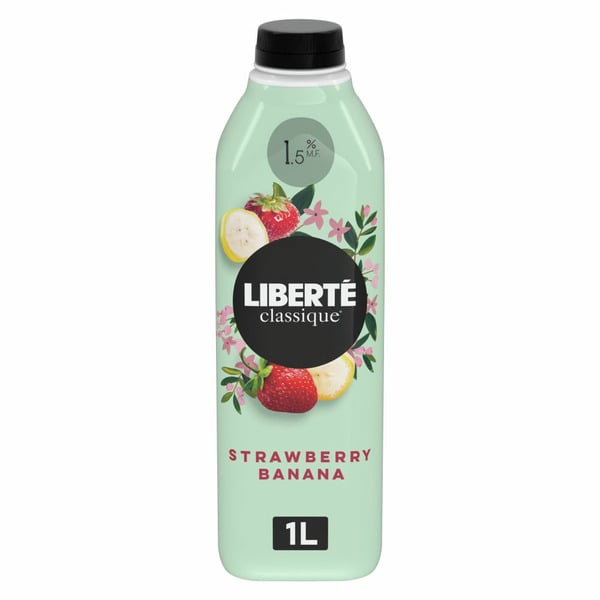 Yogurt Liberté Classique 1.5% Drinkable Yogurt, Strawberry Banana, Yogurt Drink hero