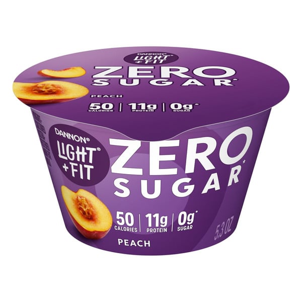 Yogurt/Kefir Dannon Light + Fit Zero Sugar*, Peach Fat Free Yogurt-Cultured Product hero