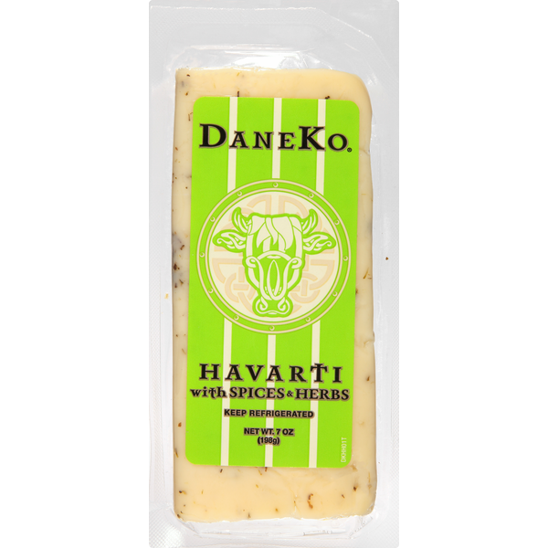 Specialty Cheeses DaneKo Cheese, Havarti with Spices & Herbs hero